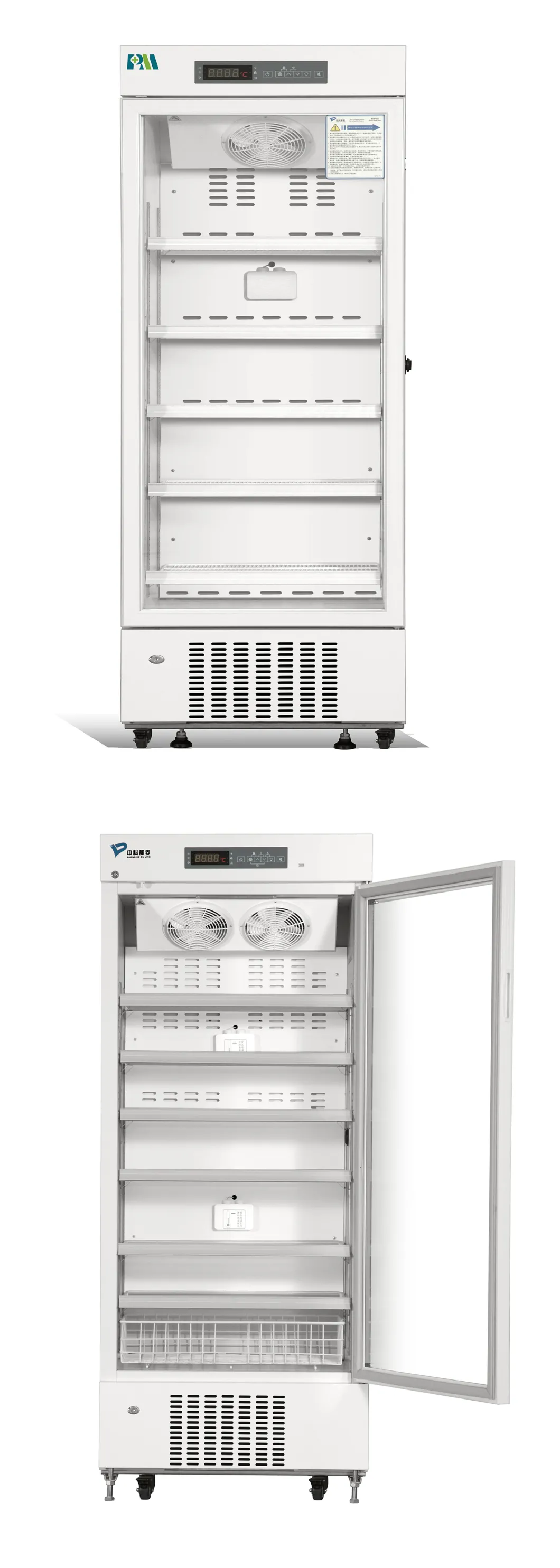 Refrigerador vaccíneo de la farmacia médica vertical del soporte de la capacidad grande 416L 2-8 grados