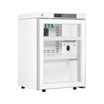 pequeño refrigerador del hospital del laboratorio médico 60L con la puerta de cristal para el almacenamiento vaccíneo de la droga