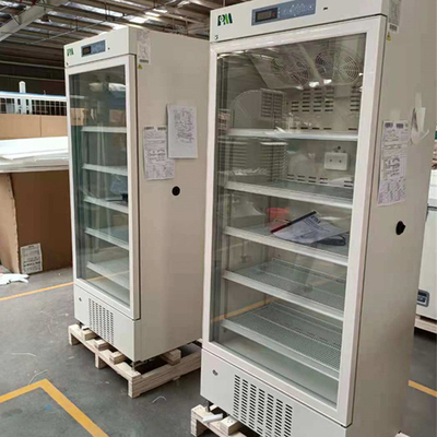 Control de temperatura con microprocesador Refrigerador de farmacia médica con puerta de vidrio caliente 416L