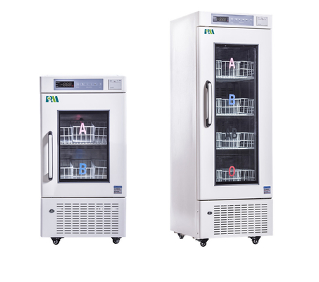 368L Puerta de cristal de espuma Banco de sangre Refrigerador con impresora de temperatura 4°C para la seguridad de la sangre