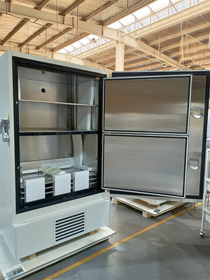 Indicador digital de Stamding del congelador de la temperatura 728L del congelador ultrabajo vertical libre del laboratorio