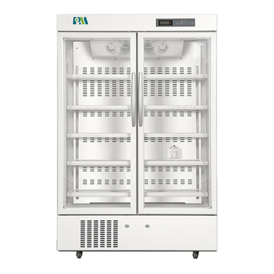 2-8 refrigerador vaccíneo del grado médico de los congeladores del almacenamiento de la farmacia de cristal doble de la puerta de los grados