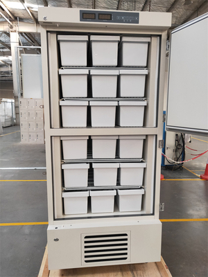 528L grado vertical del refrigerador -25 del congelador del laboratorio de las cámaras de la capacidad dos con la puerta sólida dos
