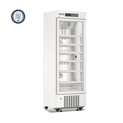 refrigerador farmacéutico biomédico del grado de la sola puerta de cristal 315L con la refrigeración por aire de la fuerza real
