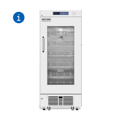 4°C Eficiente Refrigerador de bancos de sangre con puerta de vidrio de calefacción para almacenamiento óptimo de sangre