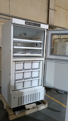 Refrigerador médico congelador 528L. Almacenamiento frío de doble zona para vacunas y medicamentos.