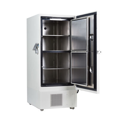 El manual ultrabajo vertical biomédico vertical del congelador de la temperatura 408L descongela