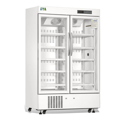 refrigerador vaccíneo del refrigerador de la farmacia biomédica de cristal doble ergonómica de la puerta 656L para el equipo del hospital