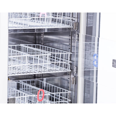refrigeradores médicos verticales del banco de sangre de 208L PROMED con la puerta de calefacción Frost auto del vidrio de espuma