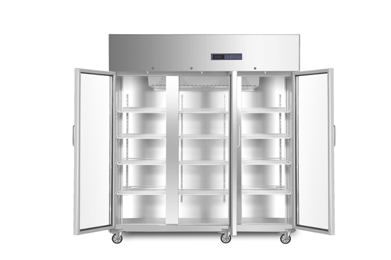 refrigerador de alta calidad R134a de la farmacia del grado de 1500L 2 a 8 con tres puertas de cristal